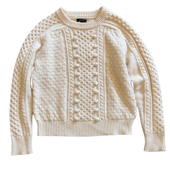 J.Crew Popcorn Cable Knit Lambswool Sweater Ivory - Picture 12 of 12